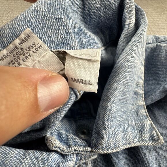 Vintage Dreams Denim Jumpsuit Womens Small 80s Full Length Jean Romper - Picture 10 of 10